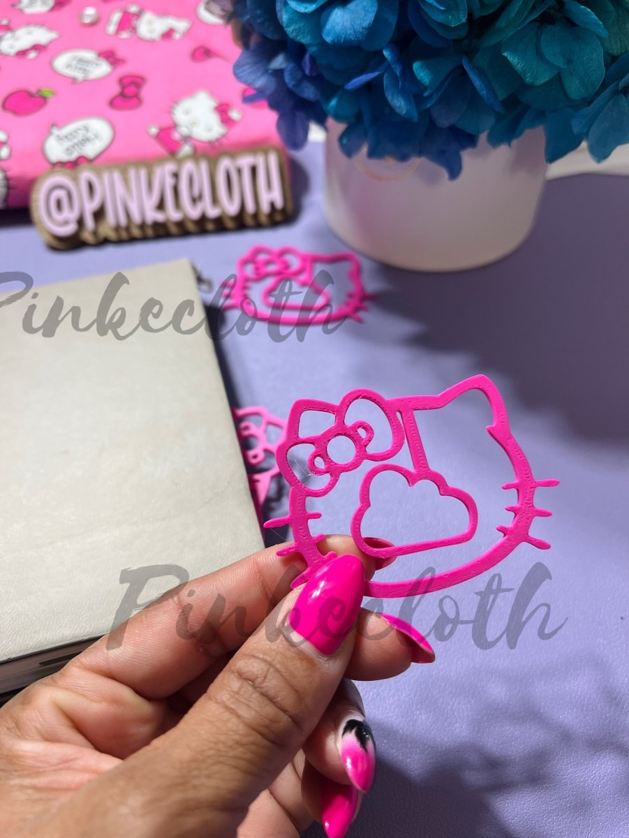 JUMBO Kitty Cat Bow Bookmark Set - PinkeCloth