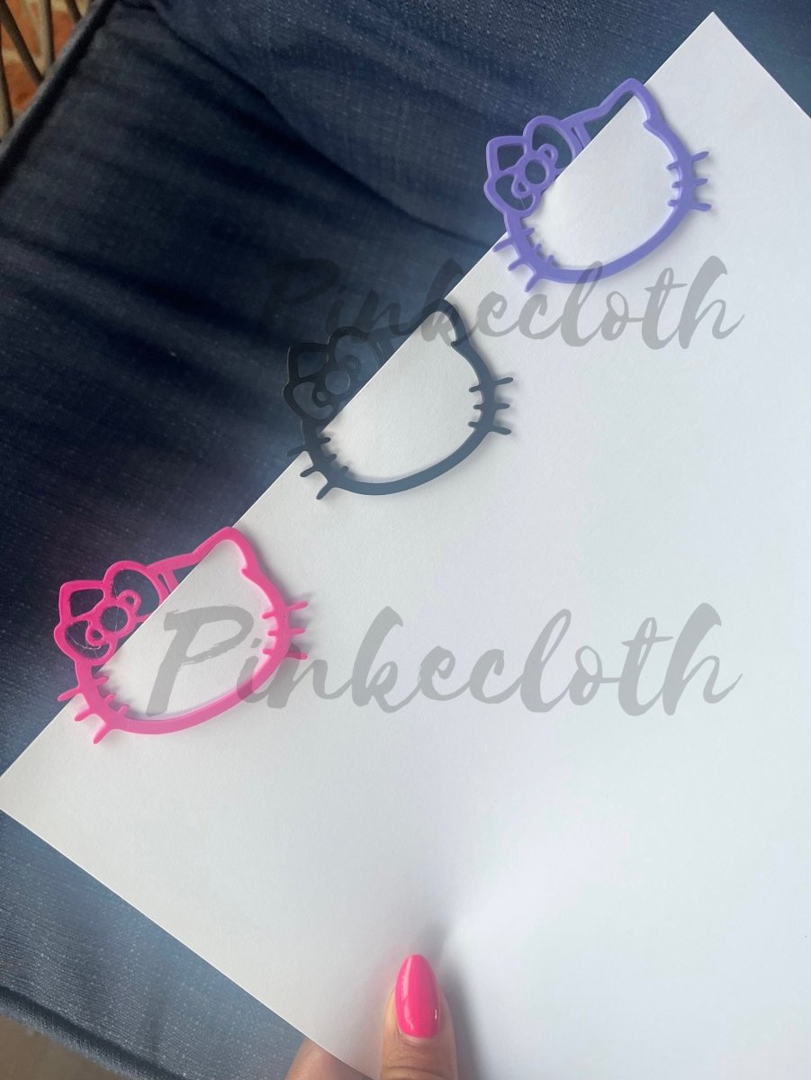 JUMBO Kitty Cat Bow Bookmark Set - PinkeCloth