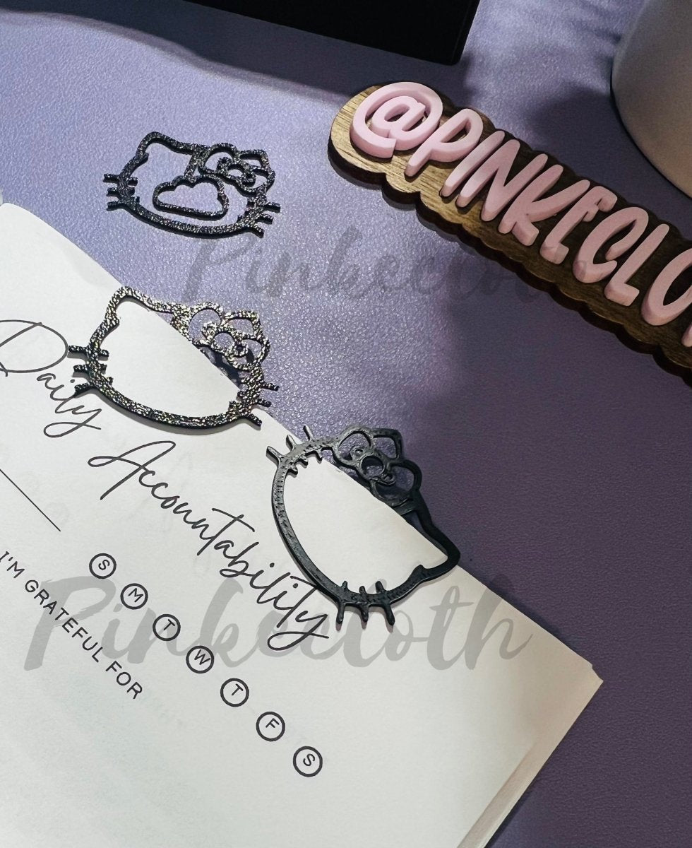 Kitty Cat Bow Bookmark Set - PinkeCloth