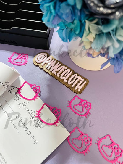 Kitty Cat Bow Bookmark Set - PinkeCloth