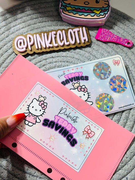 Kitty Teddy Savings challenge Scratcher - PinkeCloth