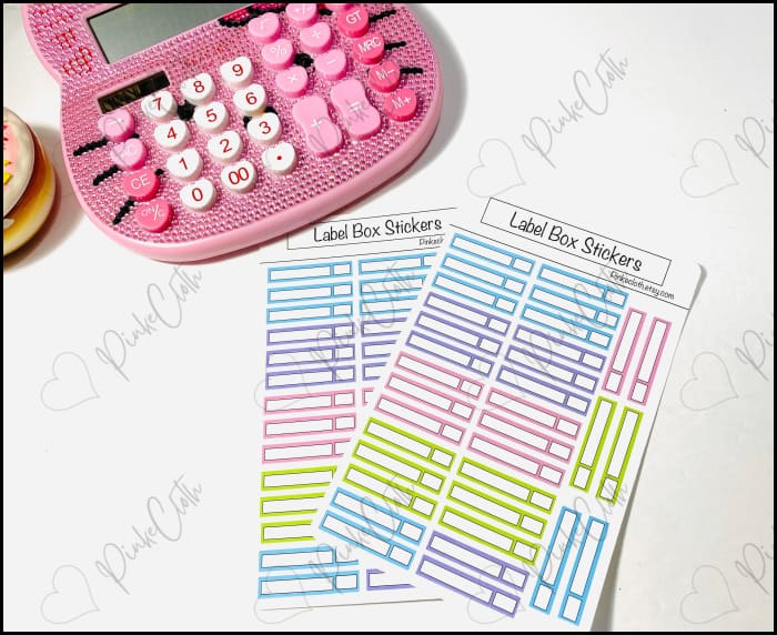 Label Box Stickers | Multi Colored Planner Expense Tracking Budget 34 Count Labels