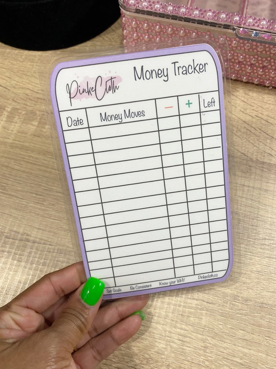 Large Colorful Reusable Money Trackers | (MORE COLORS AVAILABLE) - PinkeCloth