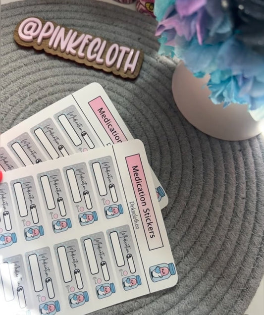 Medication Budget Stickers 16ct - PinkeCloth
