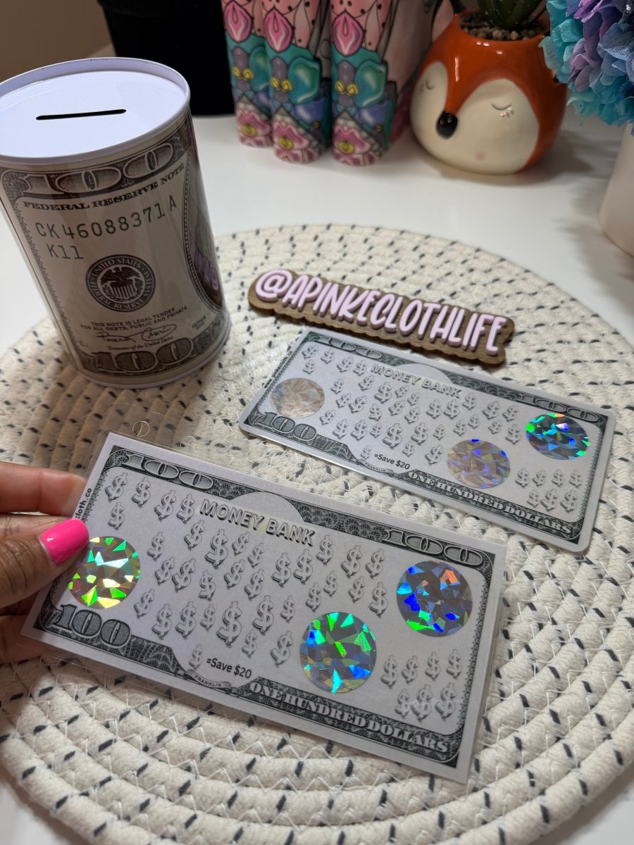 Money Banks scratch savings challenge - PinkeCloth