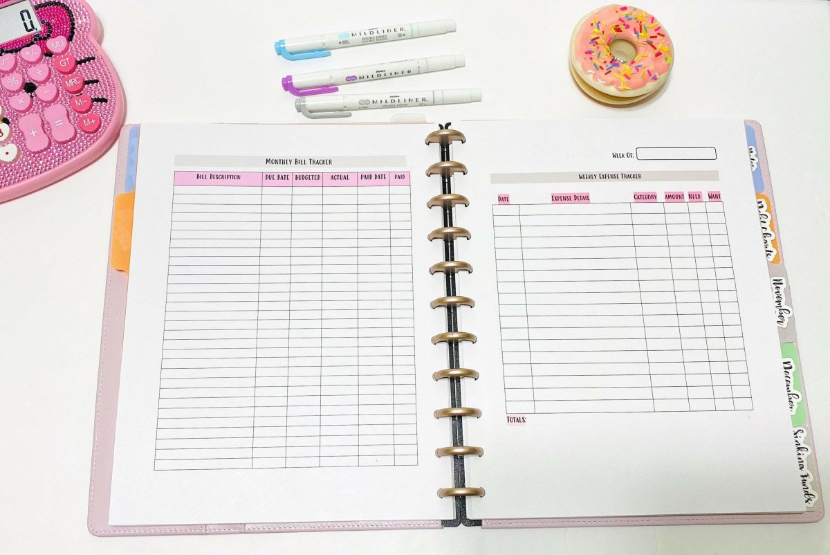 Monthly Bill Tracker Worksheet | Payment tracker PDF | Budget Insert | 8.5 x 11 | Happy Planner | INSTANT DOWNLOAD | Credit Card Tracker - PinkeCloth