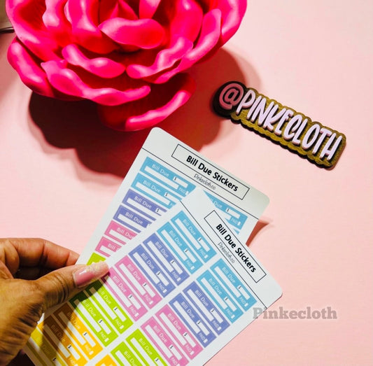Multi Color Bill Due Stickers 22 ct - PinkeCloth