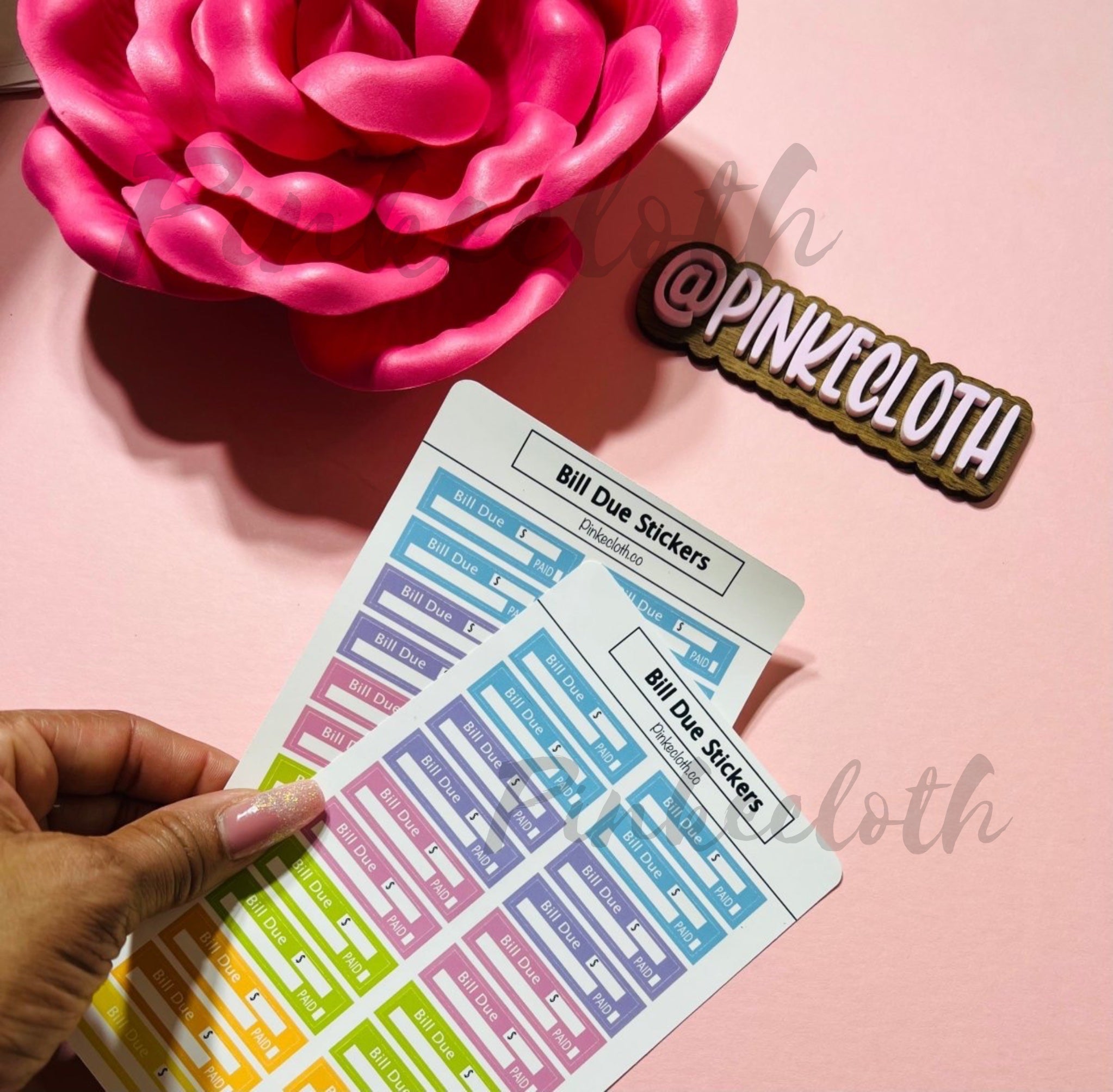 Multi color bill due budget planner stickers by pinkecloth for  finance planning 