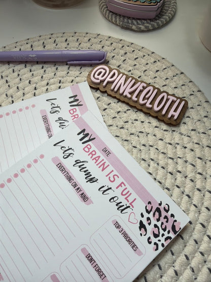 My Brain Is Full Brain Dump Pad | ADHD Notepad for Women | Brain Dump Planner | Productivity Pad | To Do List Notepad | Mental Clarity Planner - PinkeCloth
