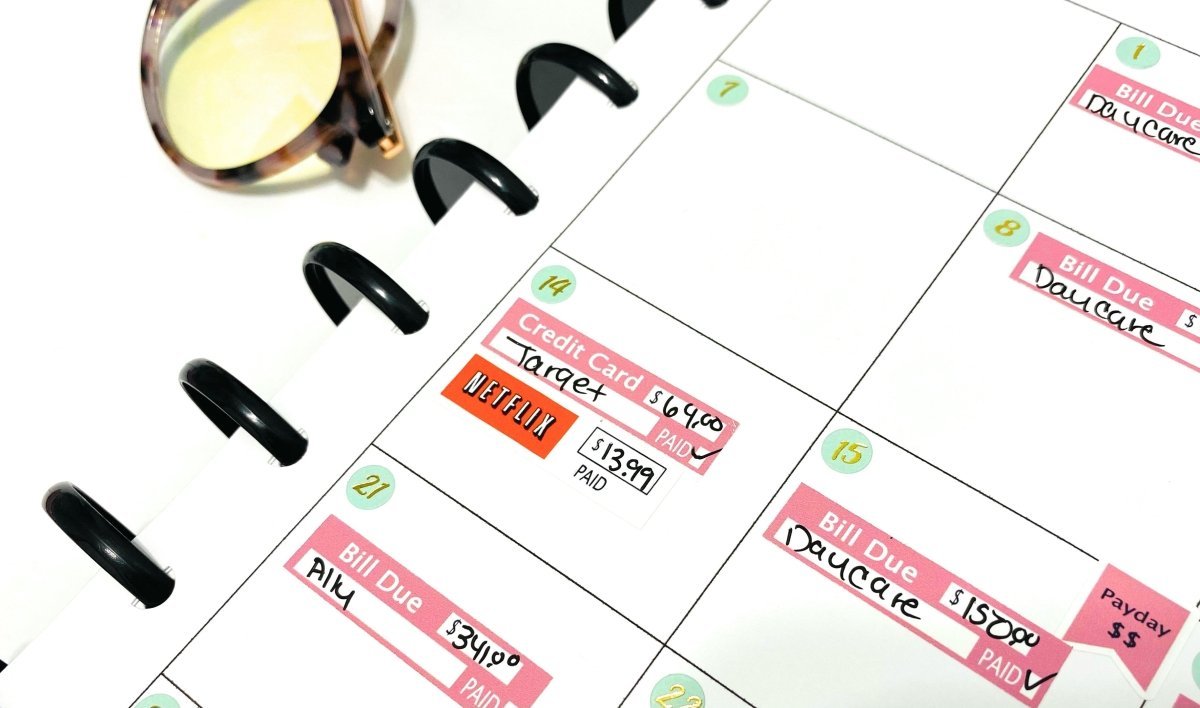 NetFlix Due Budget stickers | Subscription planner stickers | pay bills | pay debt stickers | 24 count - PinkeCloth