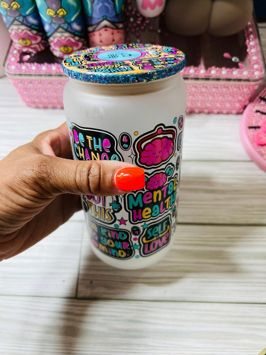 OH MY MENTAL HEALTH JAR | Bling Lid - PinkeCloth