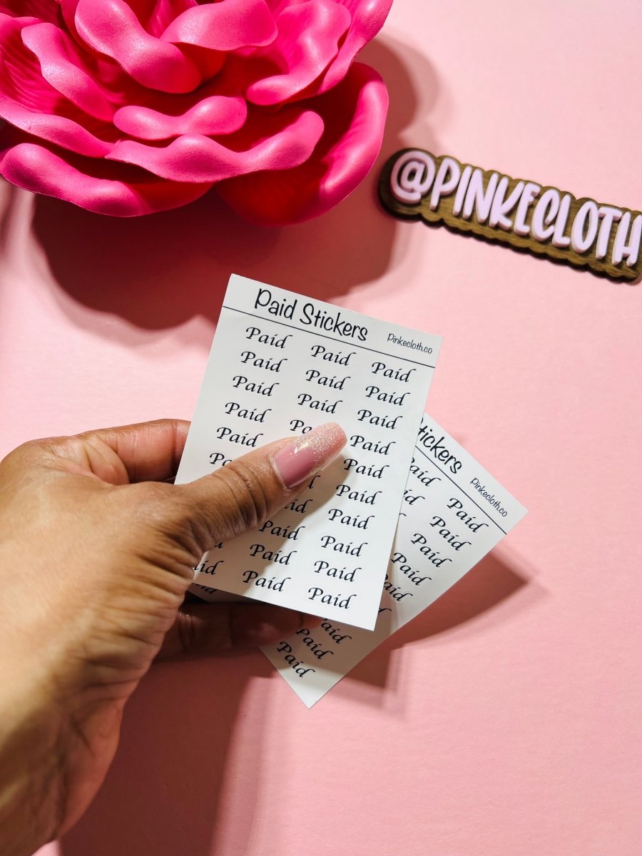 Paid / Paid Budget stickers | planner stickers | bills paid | paycheck stickers | 24 count - PinkeCloth