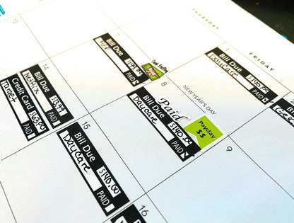 Paid / Paid Budget stickers | planner stickers | bills paid | paycheck stickers | 24 count - PinkeCloth