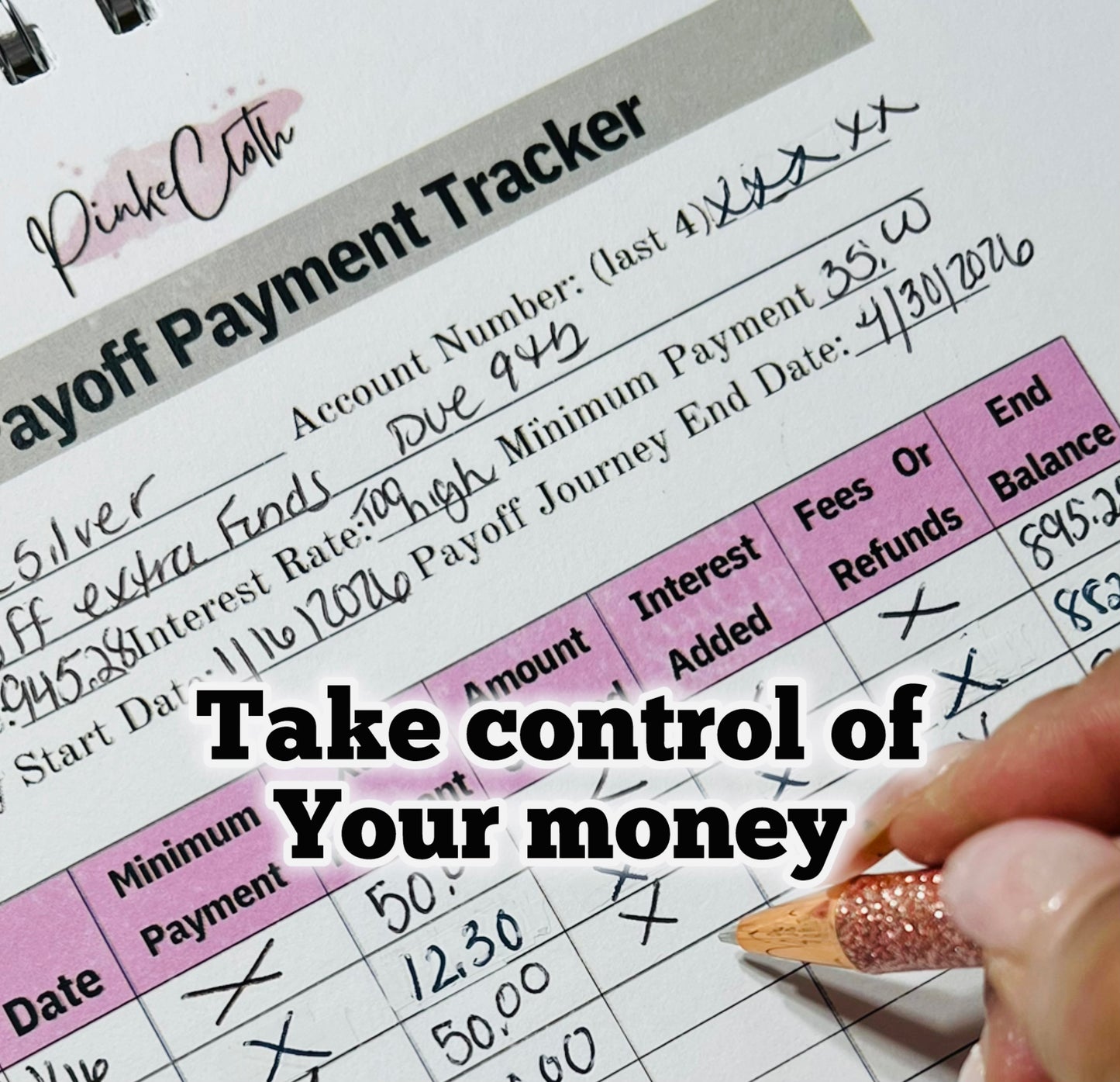 Debt Payment Payoff Tracker Notebook - Credit Card & Loan Organizer | PinkeCloth