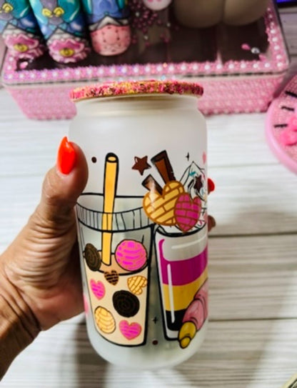 PINK COFFEE RUSH JAR | Bling Lid - PinkeCloth