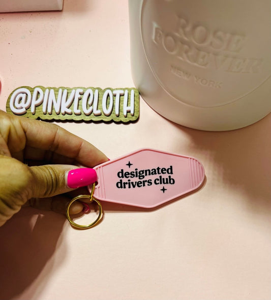 PINK * DESIGNATED DRIVER CLUB * keychain - PinkeCloth