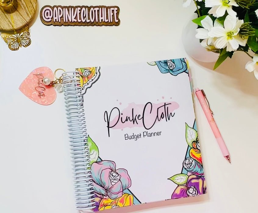 PINKECLOTH™️ BUDGET PLANNER UNDATED Spiral bound 12 month planner (Full Colored) - PinkeCloth