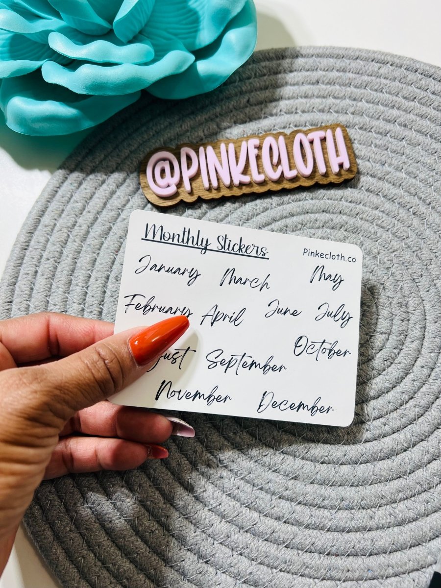 Pinkecloth Monthly planner stickers | tab stickers | Jan - Dec - PinkeCloth