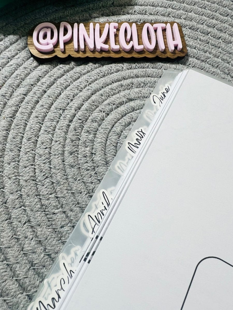 Pinkecloth Monthly planner stickers | tab stickers | Jan - Dec - PinkeCloth