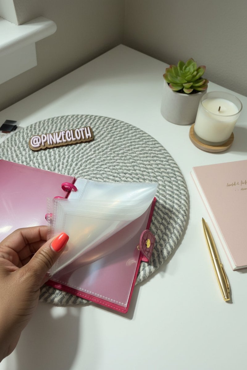 Poppin' Pink Cash A7 Envelope Disc Bound Wallet - PinkeCloth