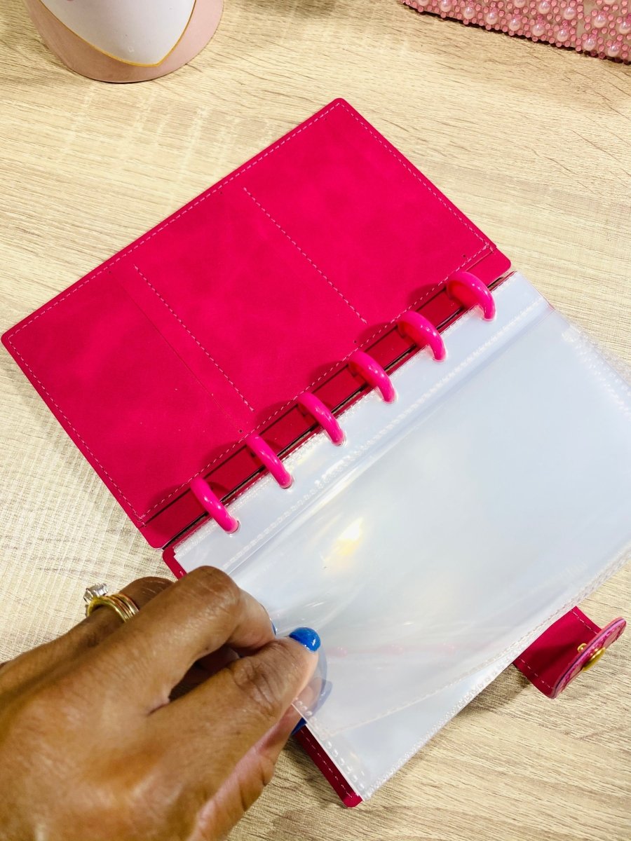 Poppin' Pink Cash Envelope Disc Bound Wallet - PinkeCloth