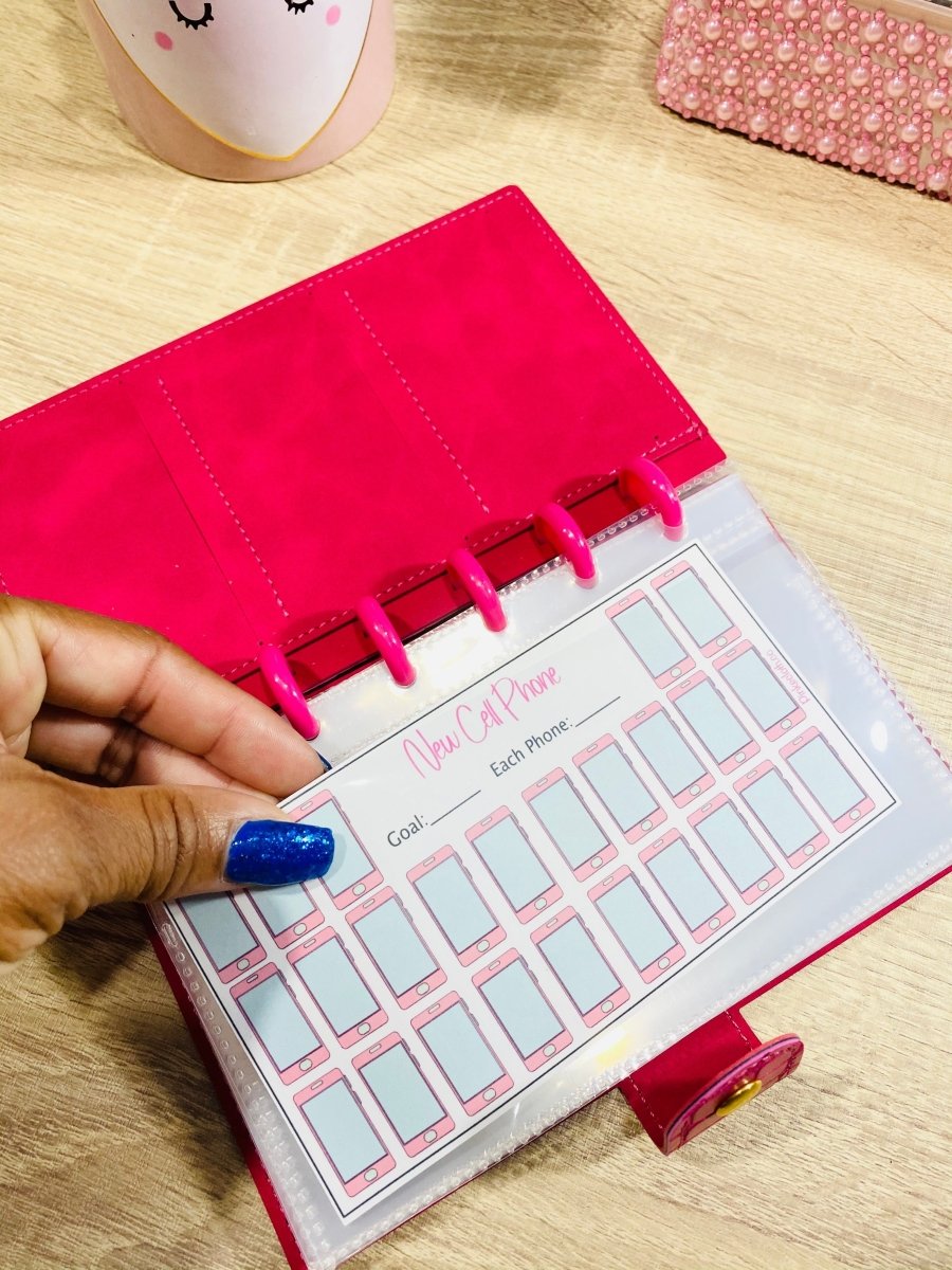 Poppin' Pink Cash Envelope Disc Bound Wallet - PinkeCloth