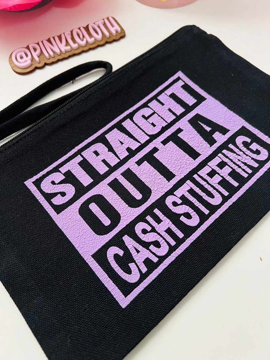 PUFFY Purple Straight Outta Money BLACK Zipper Pouch - PinkeCloth