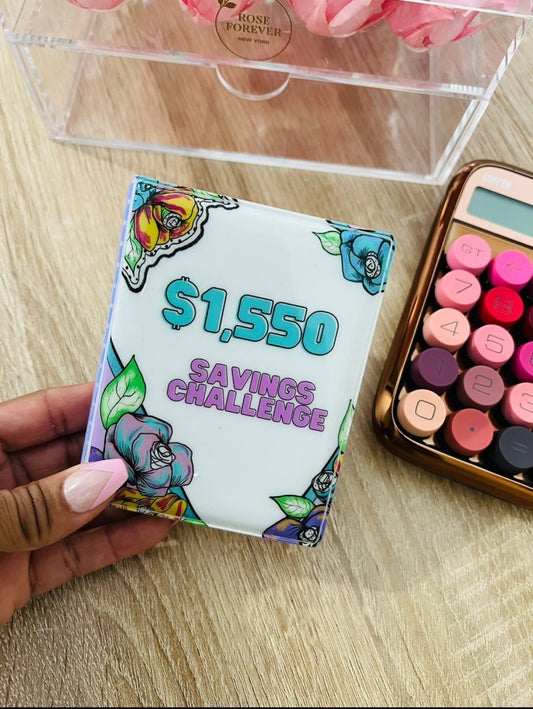 REUSABLE $1,550 Savings Challenge Binder - PinkeCloth