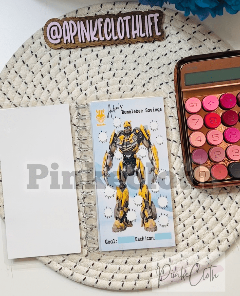 Robot Kids Spiral Savings book challenge - PinkeCloth