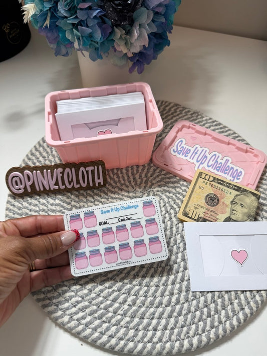 Save it up Challenge Mini Tote (Revised ) - PinkeCloth
