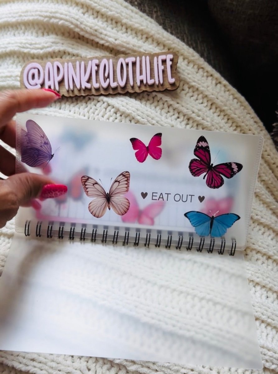Slim Custom Butterfly cash envelope binder - PinkeCloth