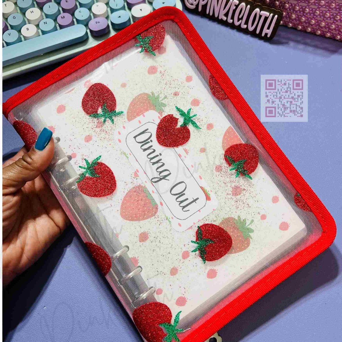 Strawberry Binder & Envelope Set - PinkeCloth