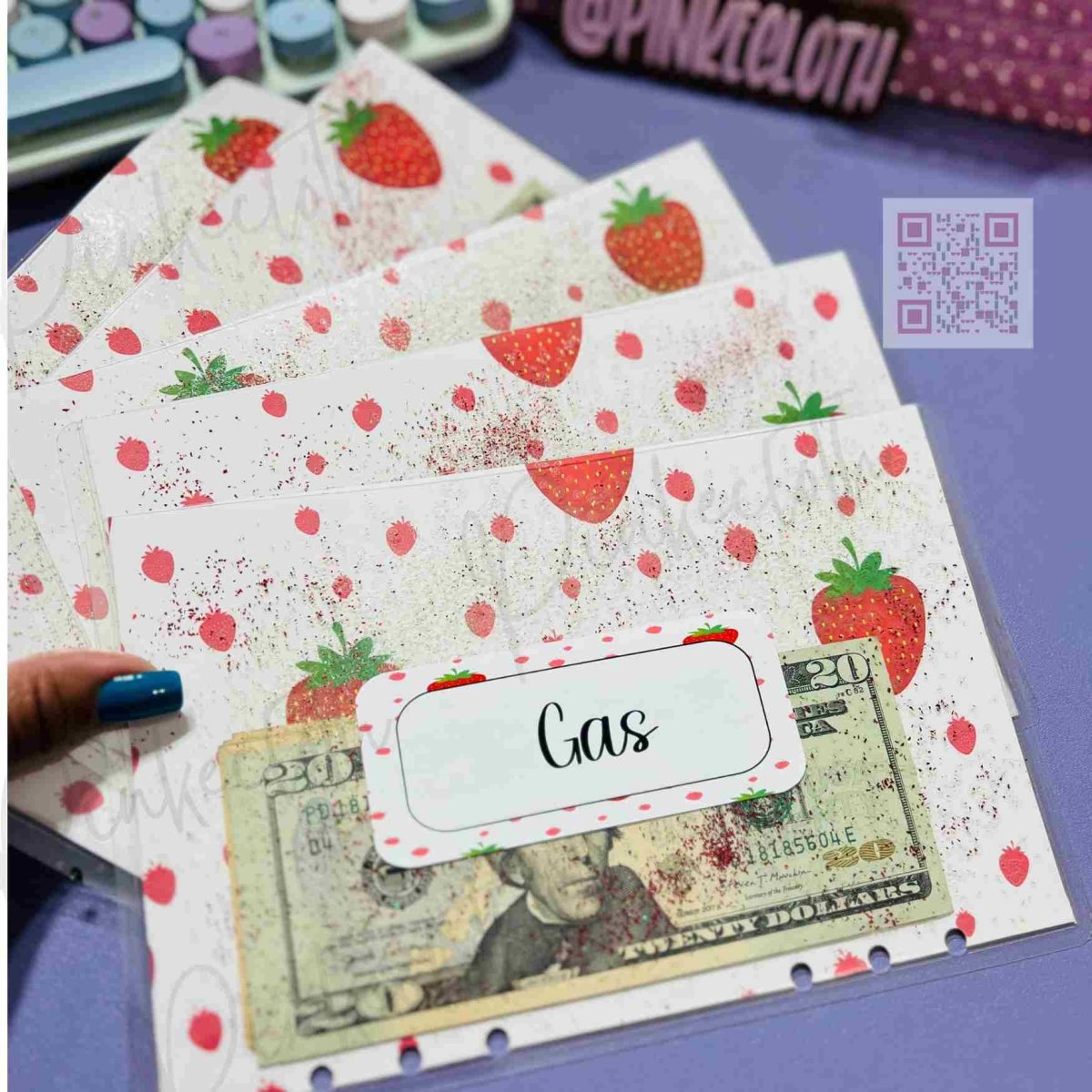 Strawberry Binder & Envelope Set - PinkeCloth