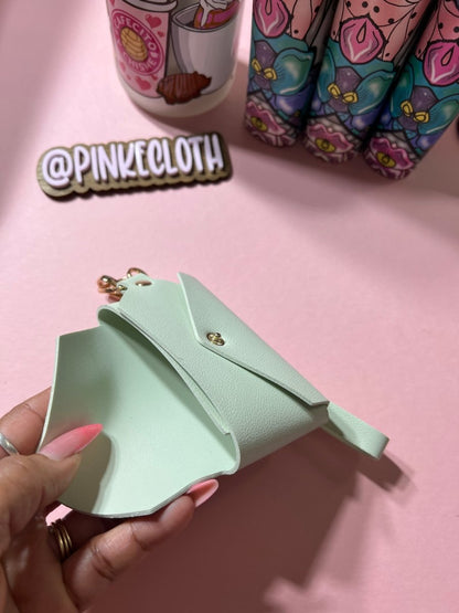 Sweet Mint Coin Card keychain pouch - PinkeCloth