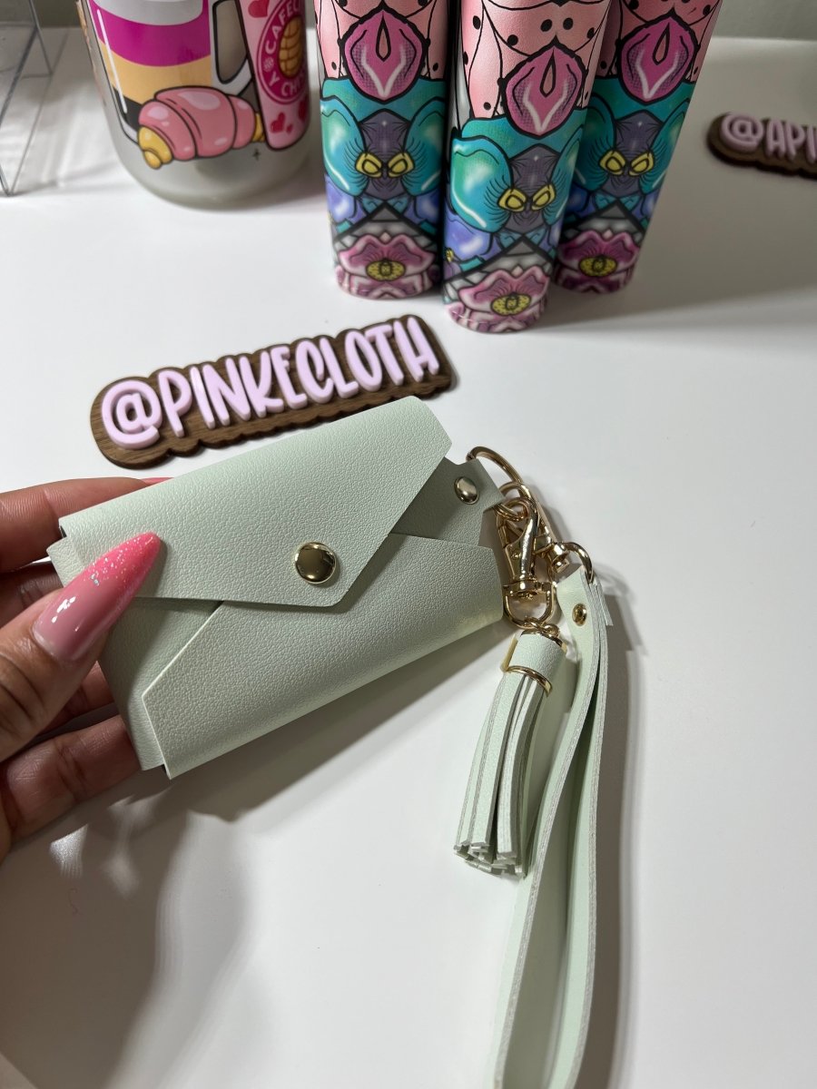 Sweet Mint Coin Card keychain pouch - PinkeCloth