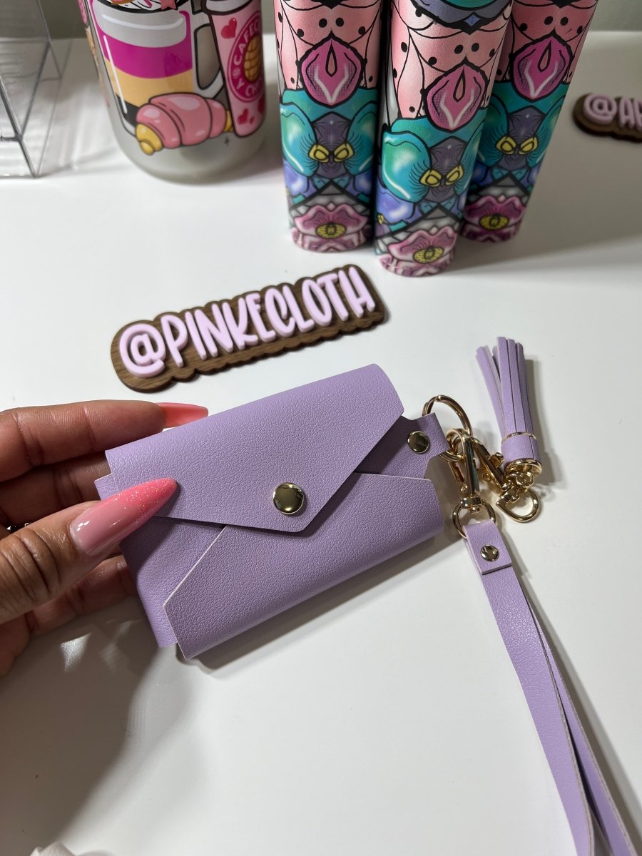 Sweet Purple Coin Card keychain pouch - PinkeCloth