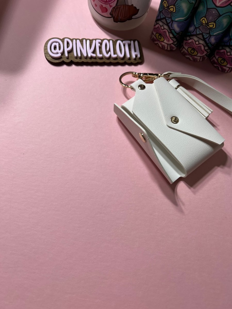 Sweet White Coin Card keychain pouch - PinkeCloth