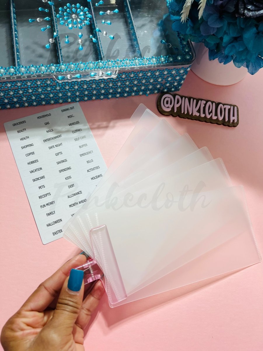 Tab Frost Envelopes with Label Sticker Sheet SET - PinkeCloth