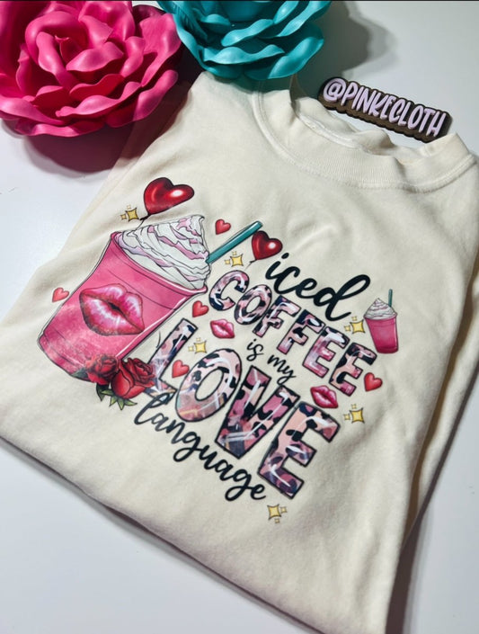 Vanilla Bean ICED COFFEE LOVE LANGUAGE | Long sleeve shirt - PinkeCloth