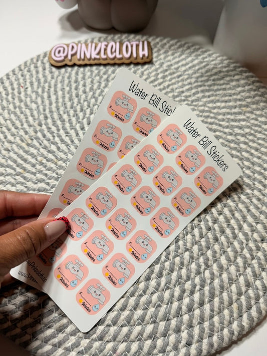 Water Bill Due Stickers 18ct - PinkeCloth